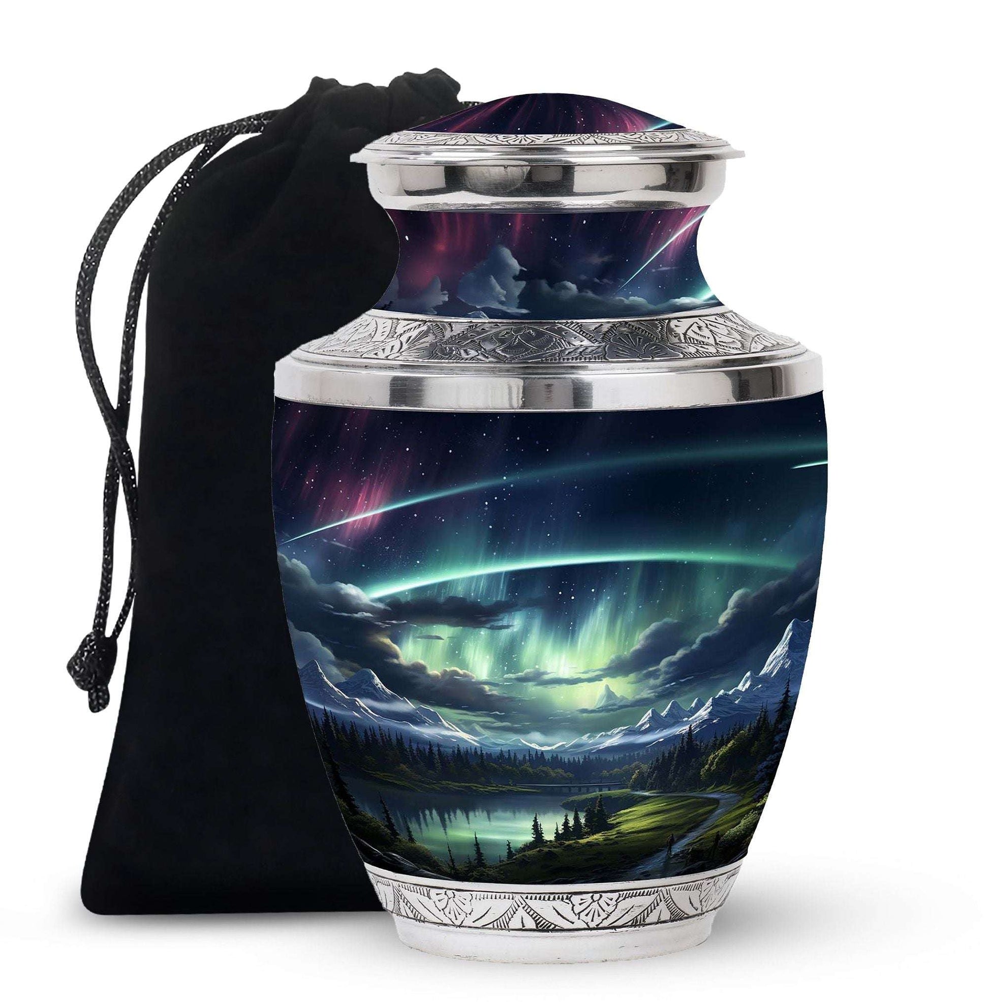 Northern Lights Cremation Urn – Aurora Borealis Funeral Keepsake Urns