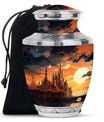 Elegant Sunset Palace cremation urn, ideal for memorial ashes, suitable for adult and miniature use
