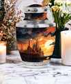 Elegant Sunset Palace cremation urn, ideal for memorial ashes, suitable for adult and miniature use