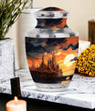 Elegant Sunset Palace cremation urn, ideal for memorial ashes, suitable for adult and miniature use