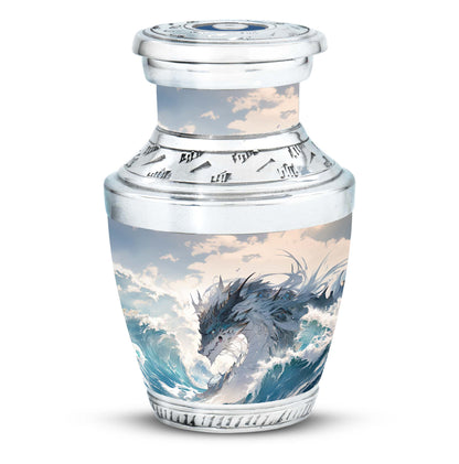 White Personalized Beach Cremation Urn for Human Ashes - 10-inch, 200 cu in - Yatskia