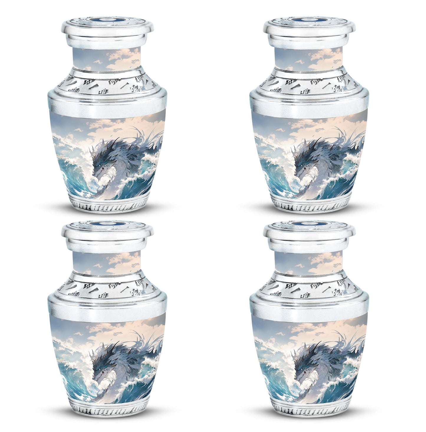 White Personalized Beach Cremation Urn for Human Ashes - 10-inch, 200 cu in - Yatskia