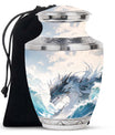 White Dragon Cremation Urn for Human Ashes - Funeral Urns For Ashes