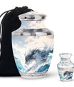 White Dragon Cremation Urn for Human Ashes - Funeral Urns For Ashes