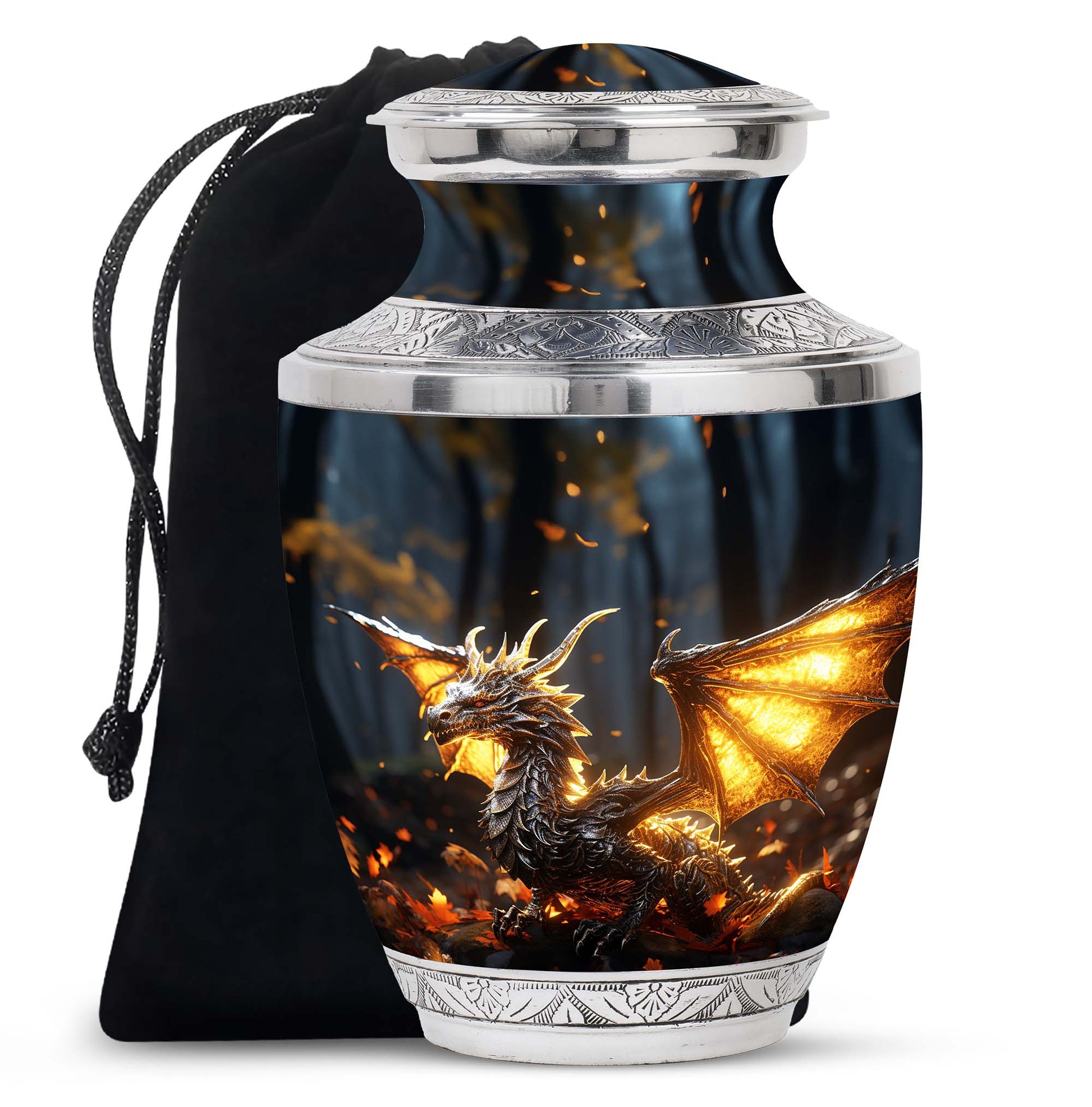 Golden Dragon Cremation Urn for Human Ashes - Funeral Urns For Adult