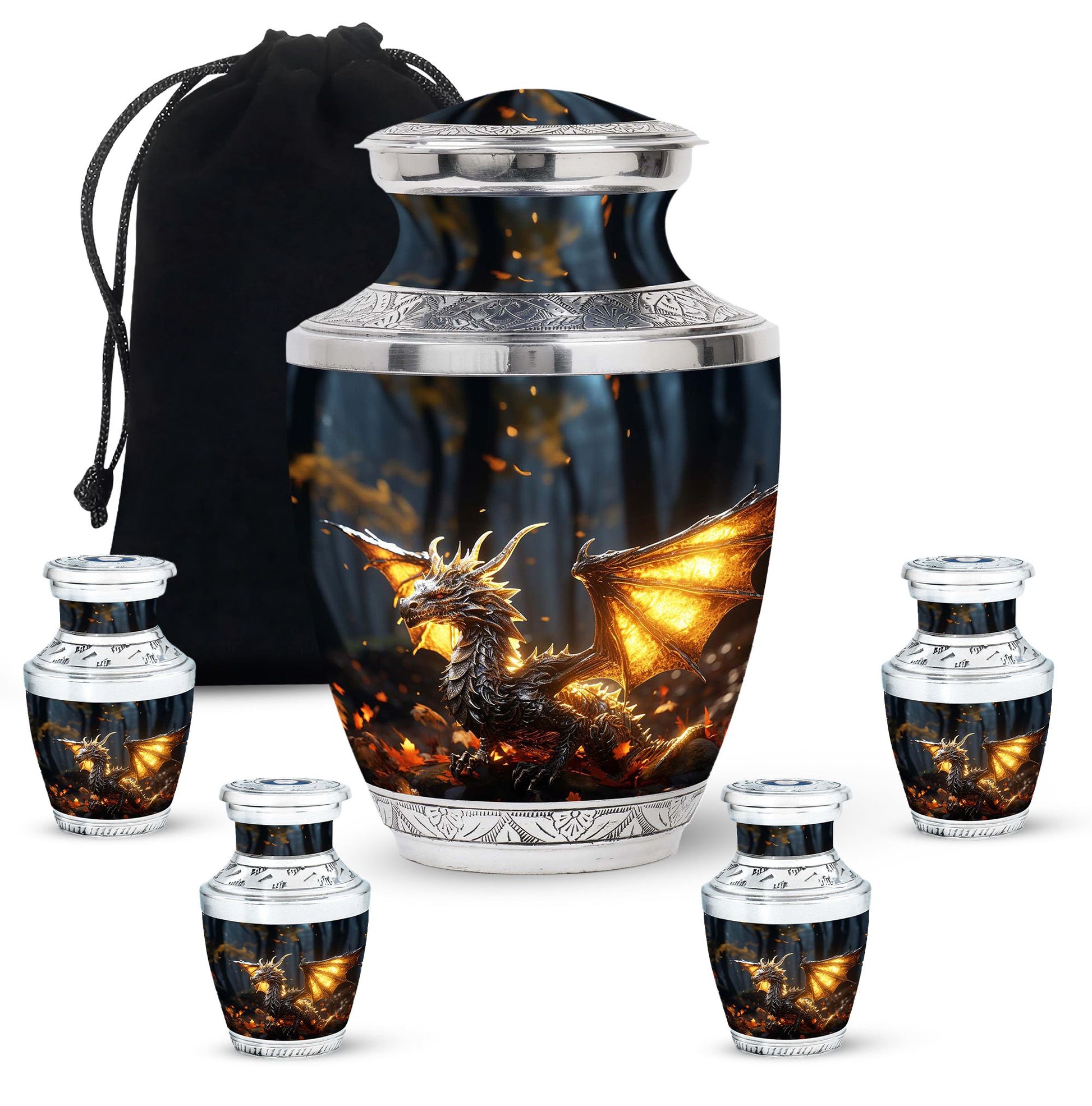 Golden Dragon Cremation Urn for Human Ashes - Funeral Urns For Adult