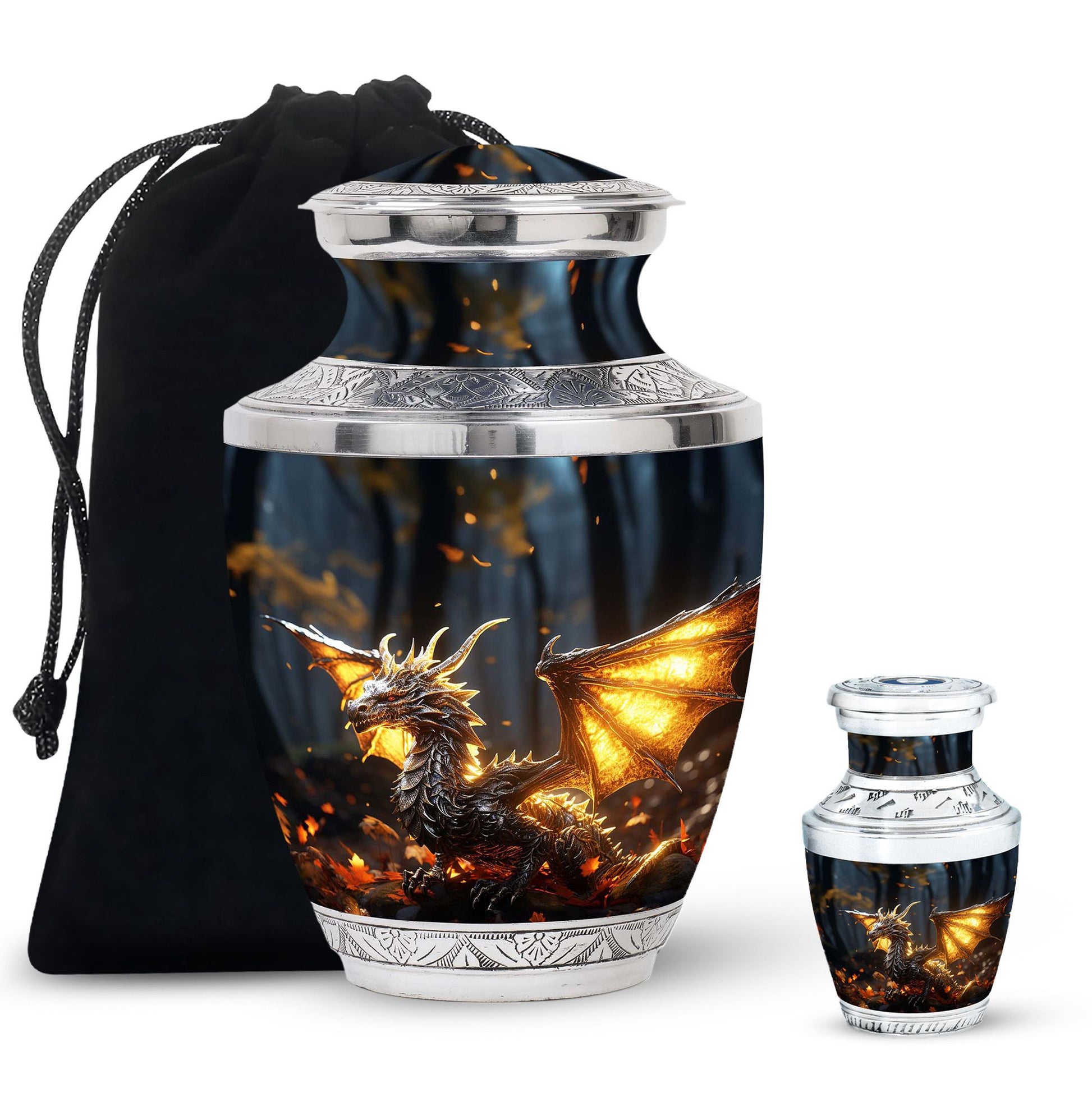 Golden Dragon Cremation Urn for Human Ashes - Funeral Urns For Adult