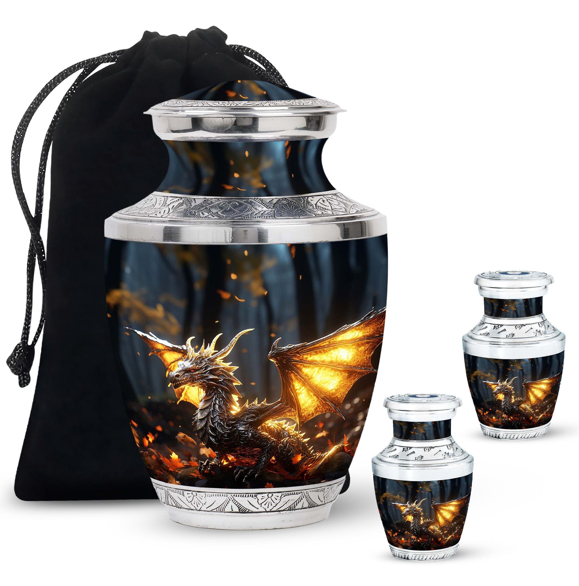 Golden Dragon Cremation Urn for Human Ashes - Funeral Urns For Adult