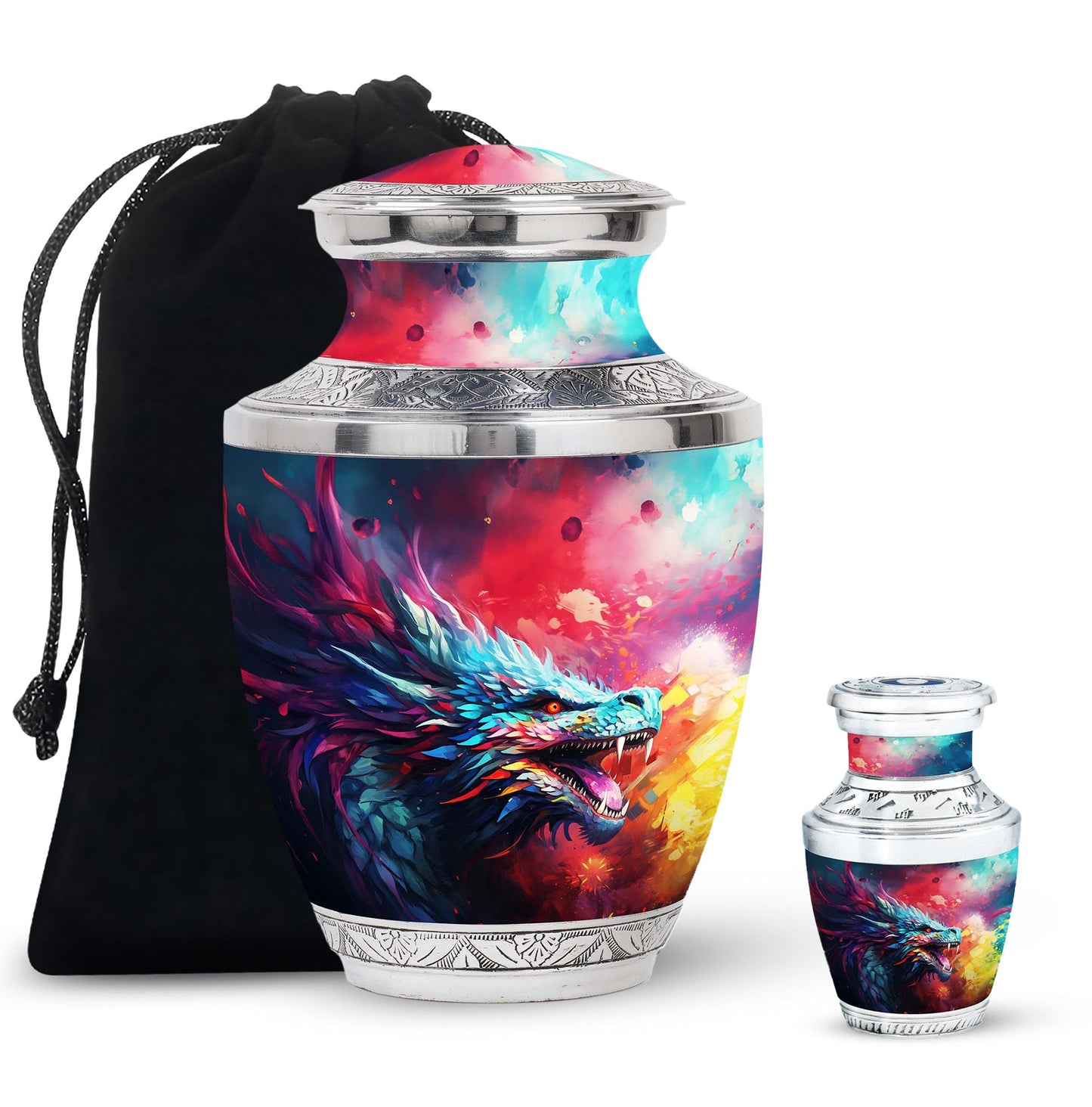 Colorful Dragon Urn - Dragon Urns Funeral Large Cremation Urns For Ashes