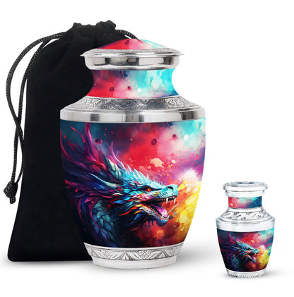 Colorful Dragon Urn - Dragon Urns Funeral Large Cremation Urns For Ashes