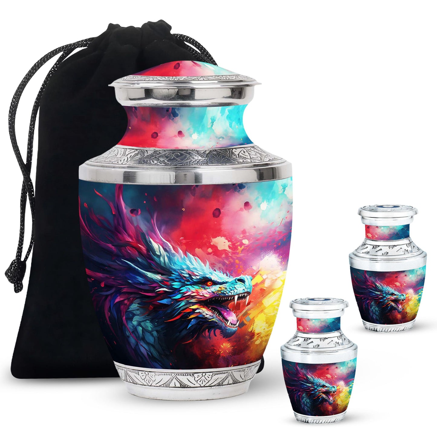 Colorful Dragon Urn - Dragon Urns Funeral Large Cremation Urns For Ashes