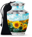 Sunflower Large Urns For Human Ashes – Floral Funeral Urns For Women