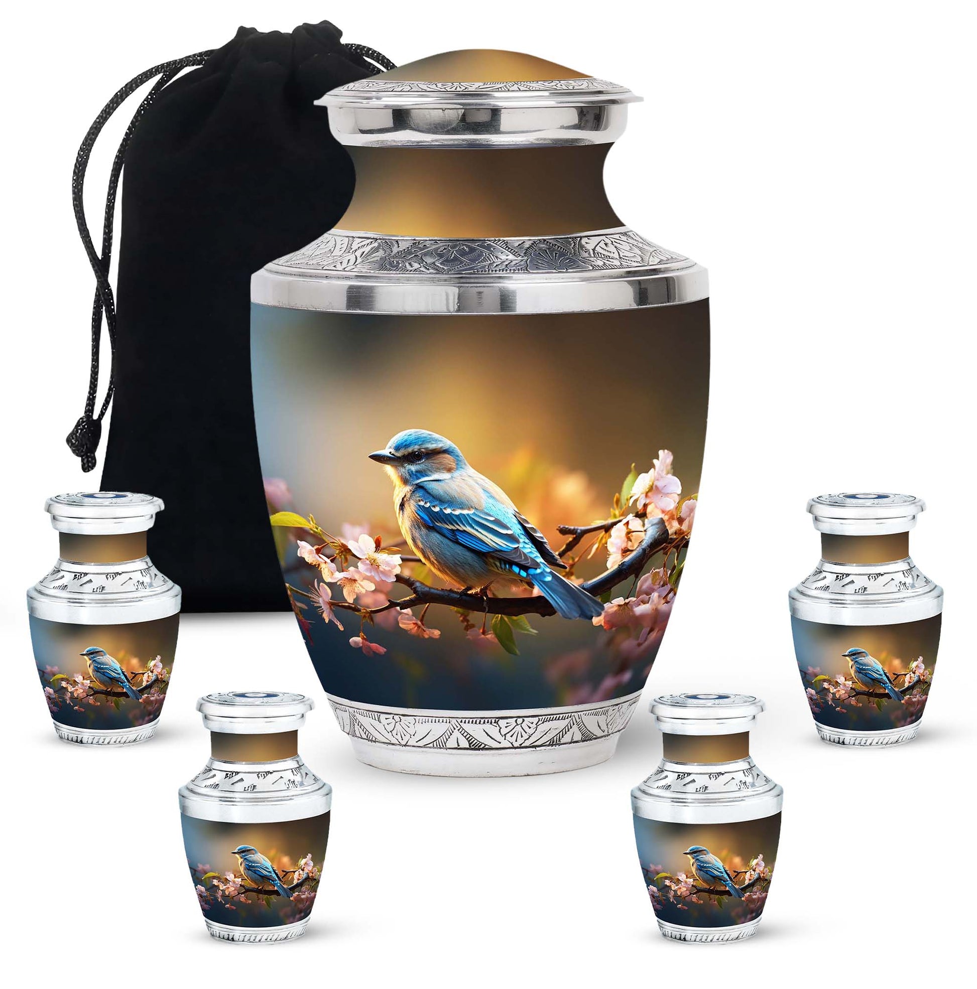 Spring Blossom - Bird Urns Funeral Large Cremation Urns For Ashes