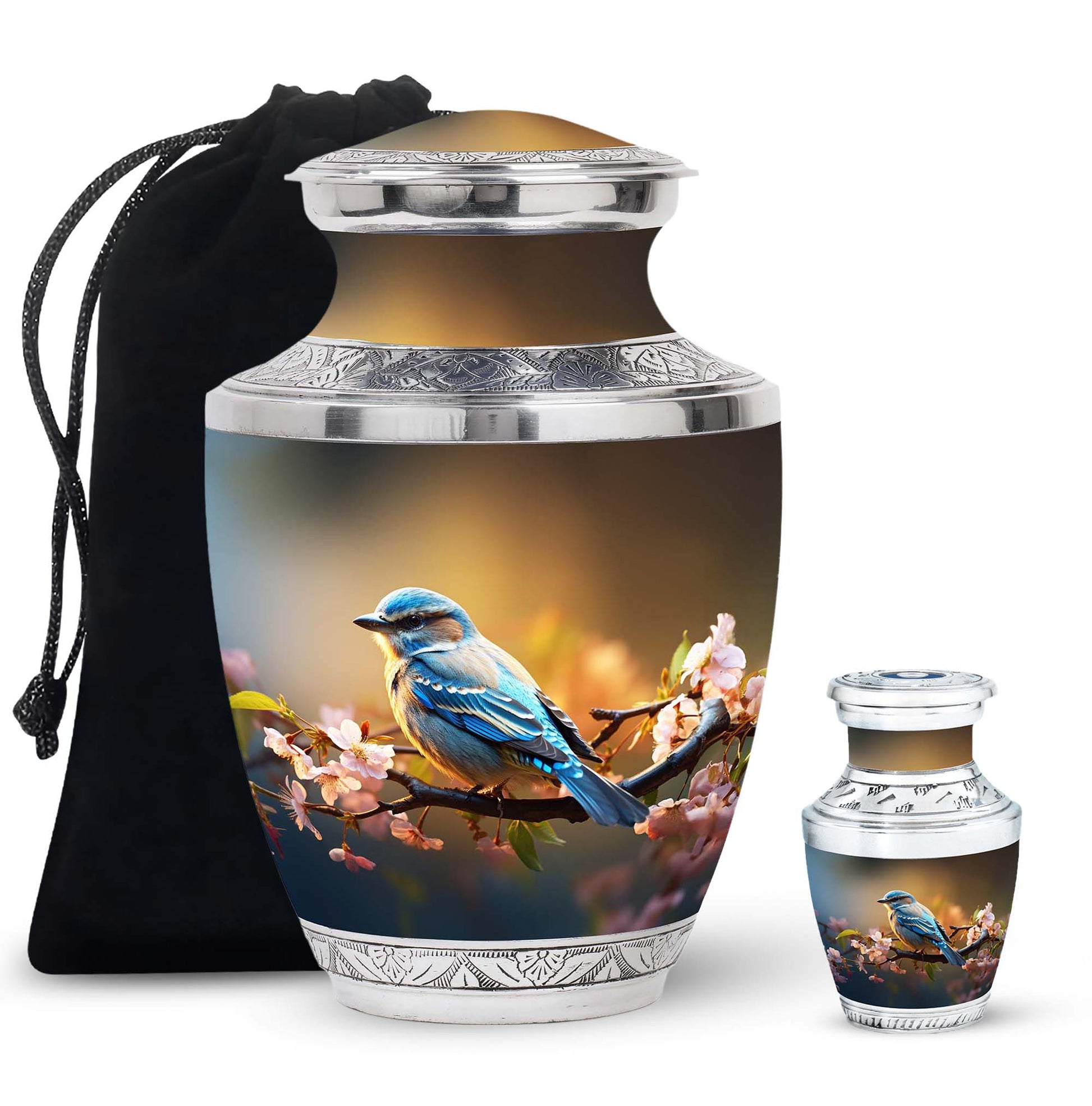 Spring Blossom - Bird Urns Funeral Large Cremation Urns For Ashes