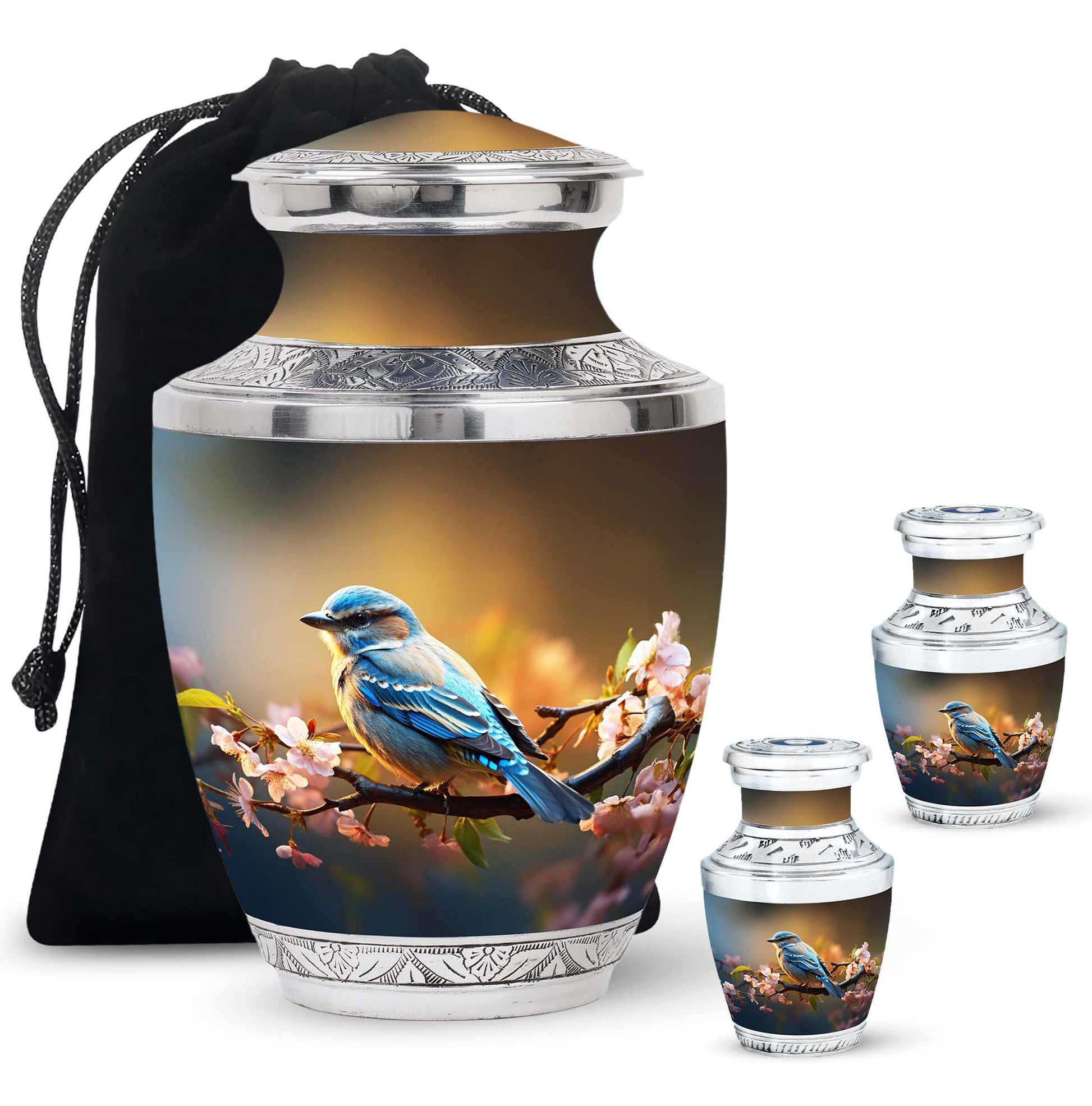 Spring Blossom - Bird Urns Funeral Large Cremation Urns For Ashes