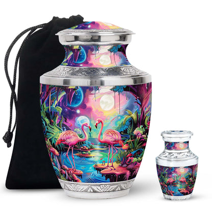 Pink Personalized Bird Cremation Urn for Adult - 10-inch, 200 cu in - Yatskia