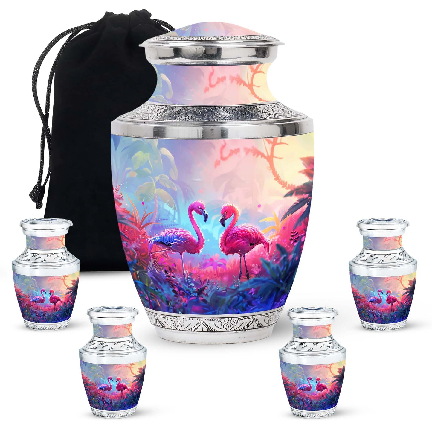 Pink Personalized Bird Cremation Urn for Men & Women - 10-inch, 200 cu in - Yatskia