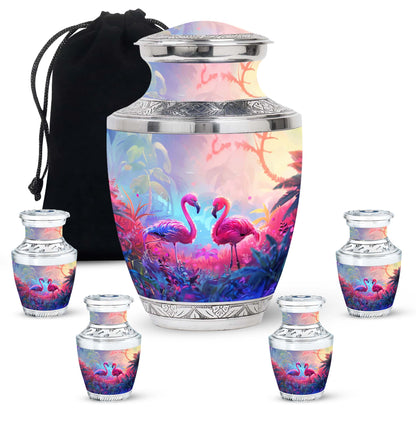 Pink Personalized Bird Cremation Urn for Men & Women - 10-inch, 200 cu in - Yatskia