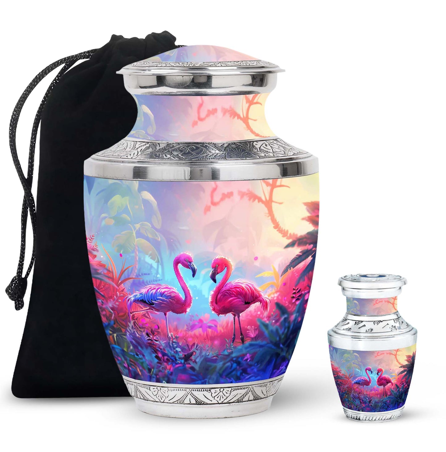 Pink Personalized Bird Cremation Urn for Men & Women - 10-inch, 200 cu in - Yatskia