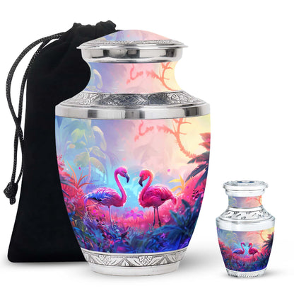 Pink Personalized Bird Cremation Urn for Men & Women - 10-inch, 200 cu in - Yatskia