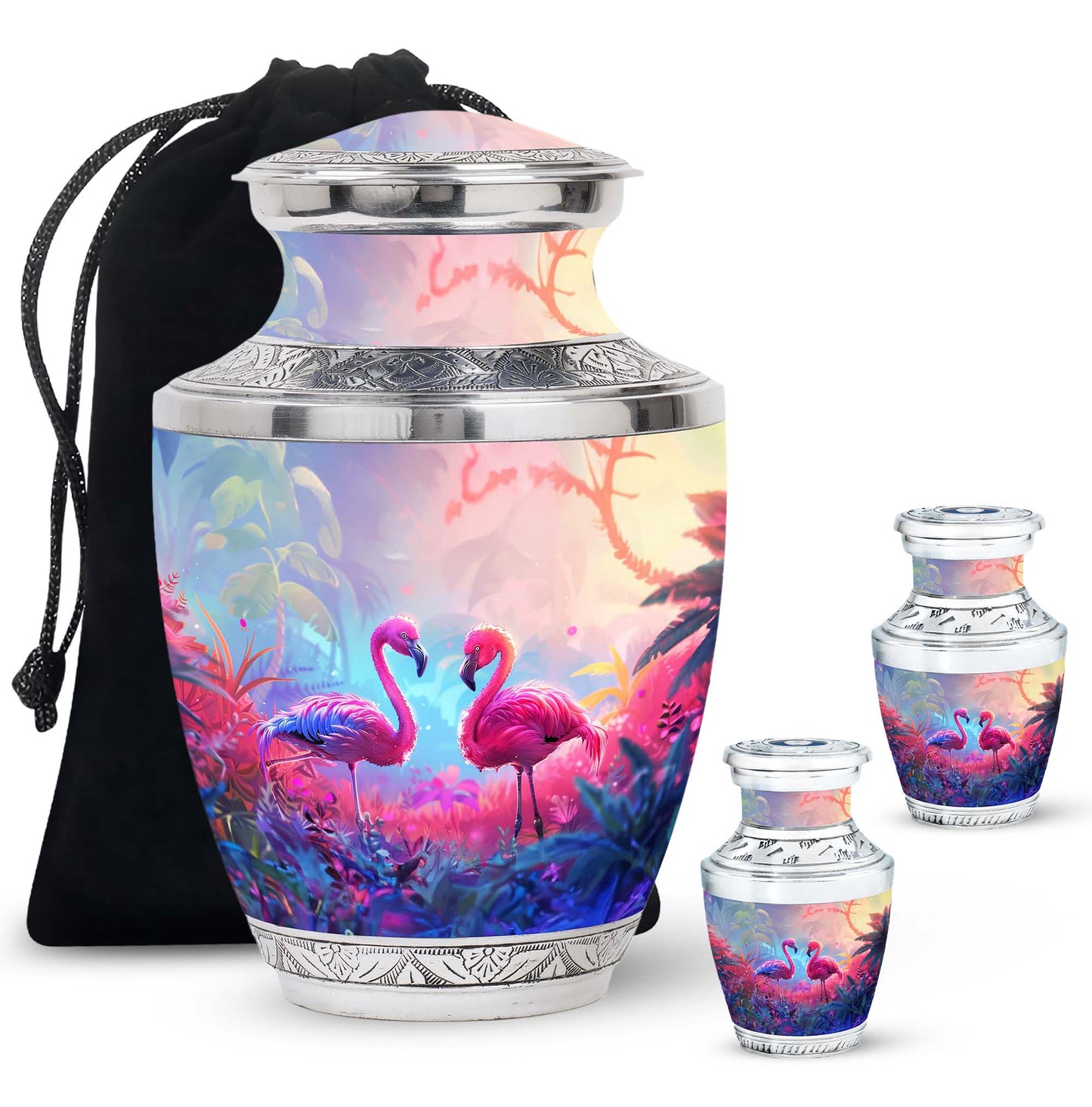 Pink Personalized Bird Cremation Urn for Men & Women - 10-inch, 200 cu in - Yatskia