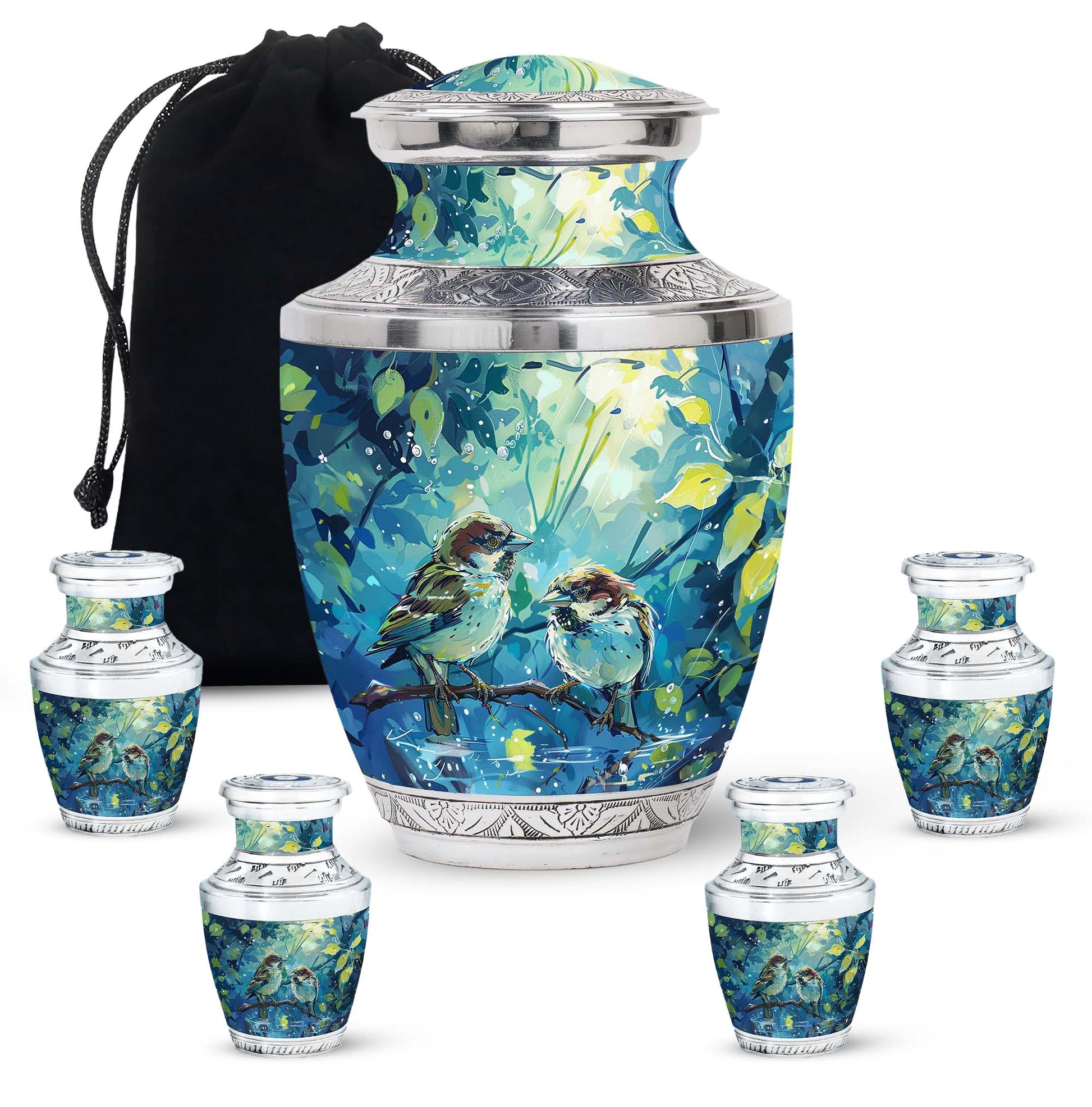 Sparrow Pair Cremation Urn for Human Ashes - Cremation Urns For Adults