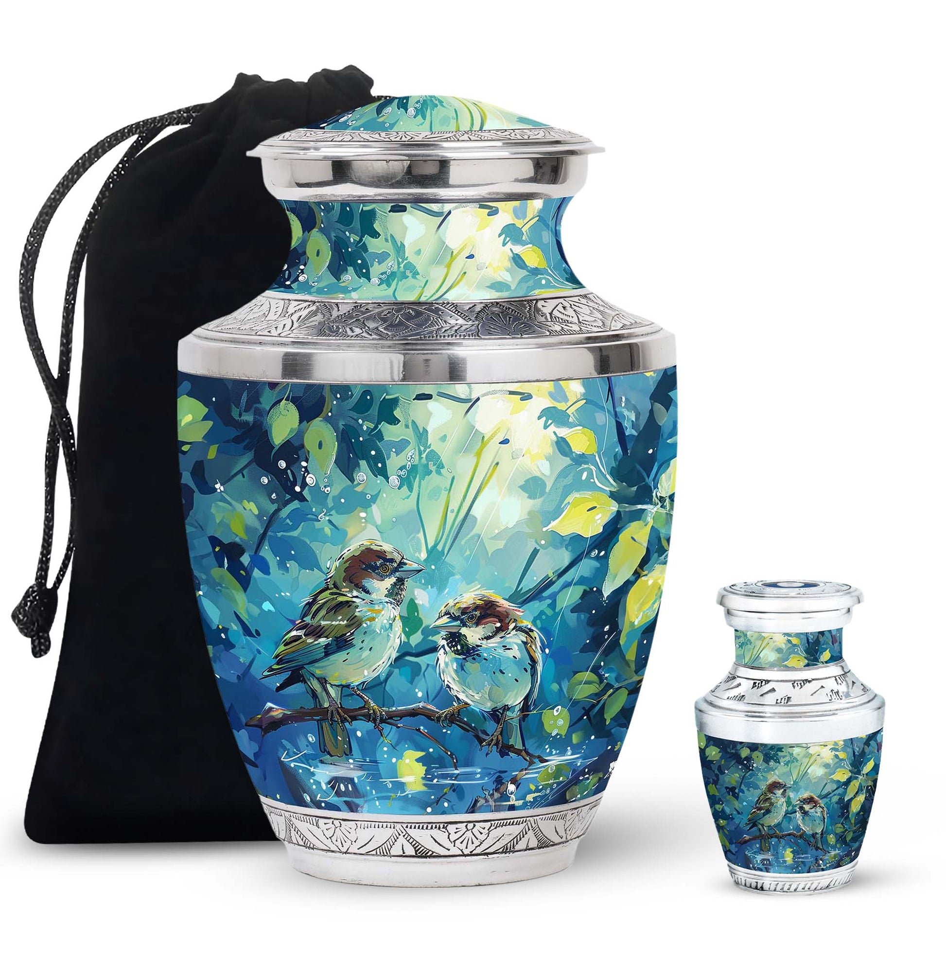Sparrow Pair Cremation Urn for Human Ashes - Cremation Urns For Adults