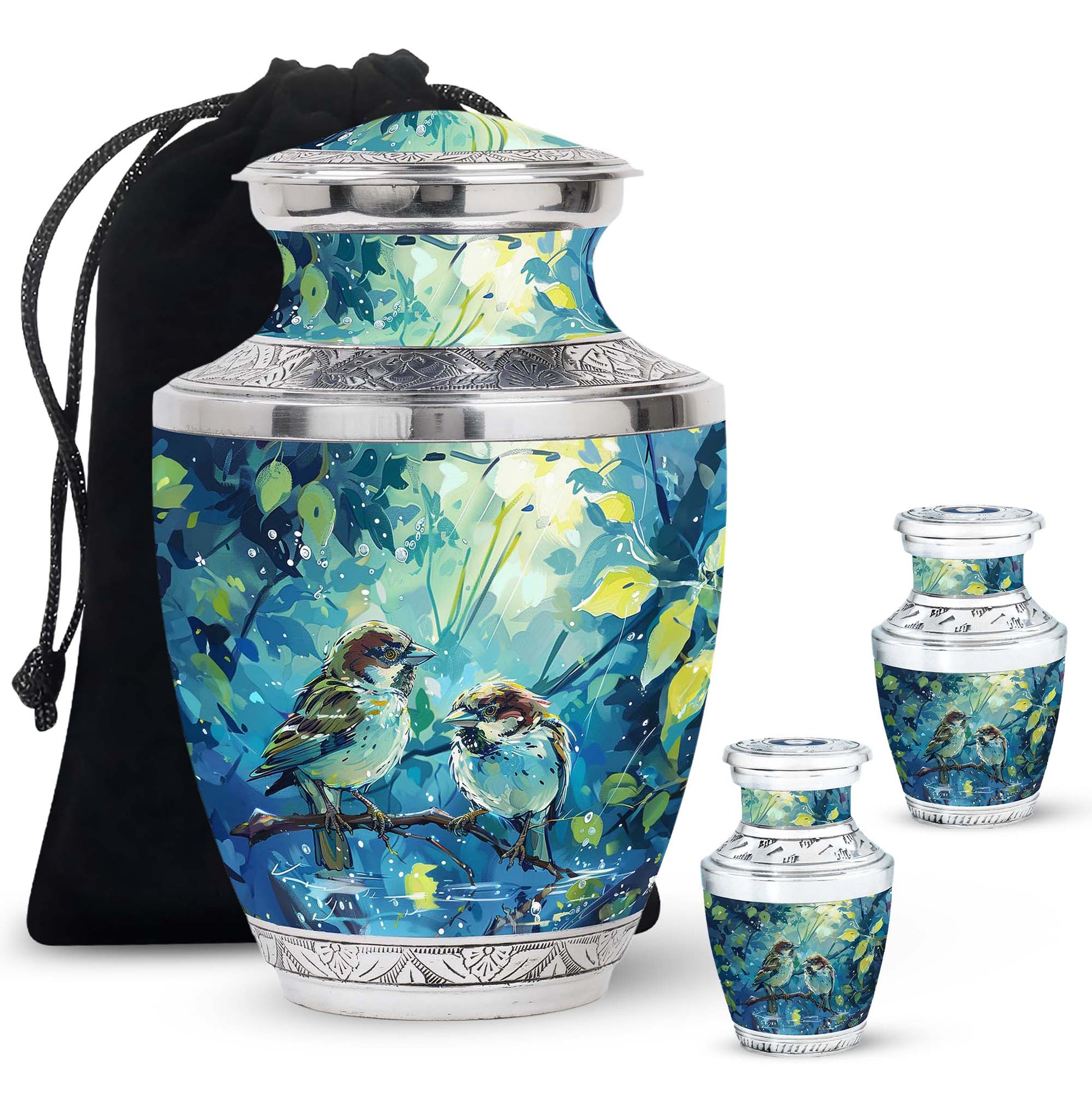 Sparrow Pair Cremation Urn for Human Ashes - Cremation Urns For Adults
