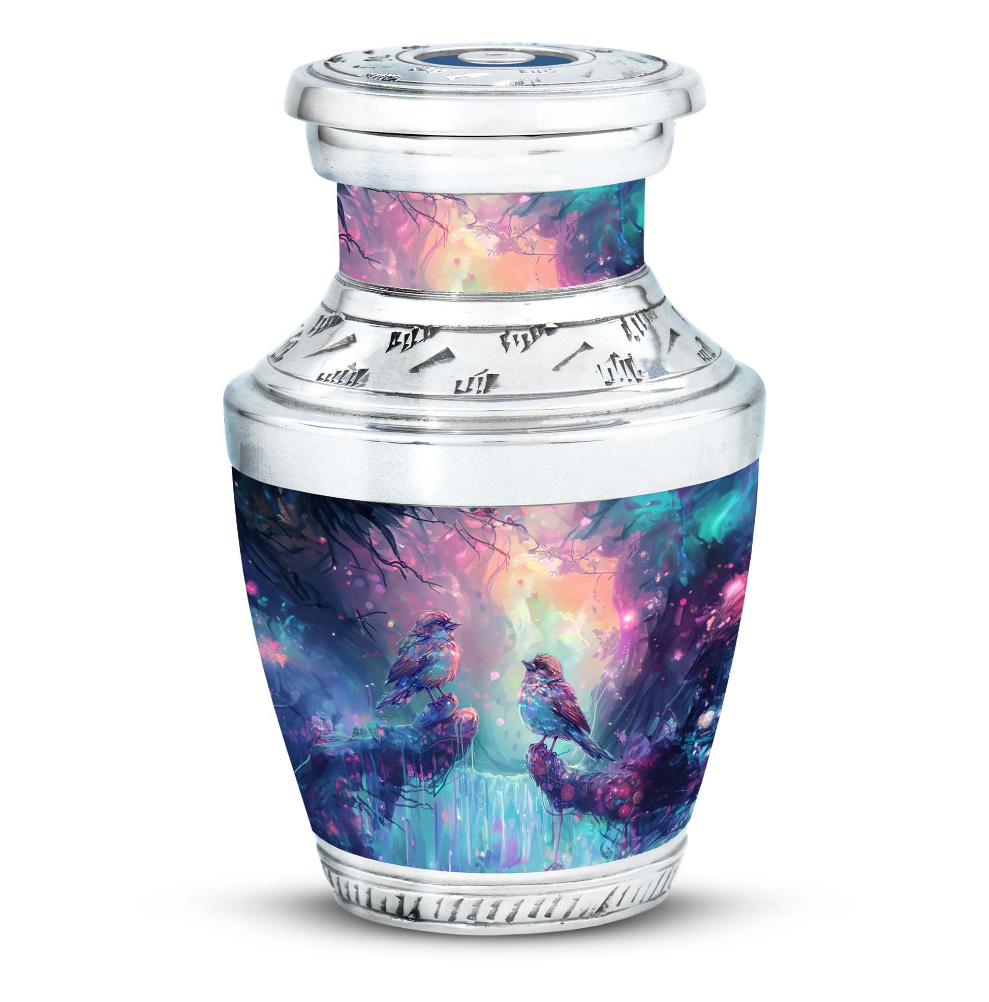 Colorful Birds Cremation Urn for Human Ashes For Mom and Dad