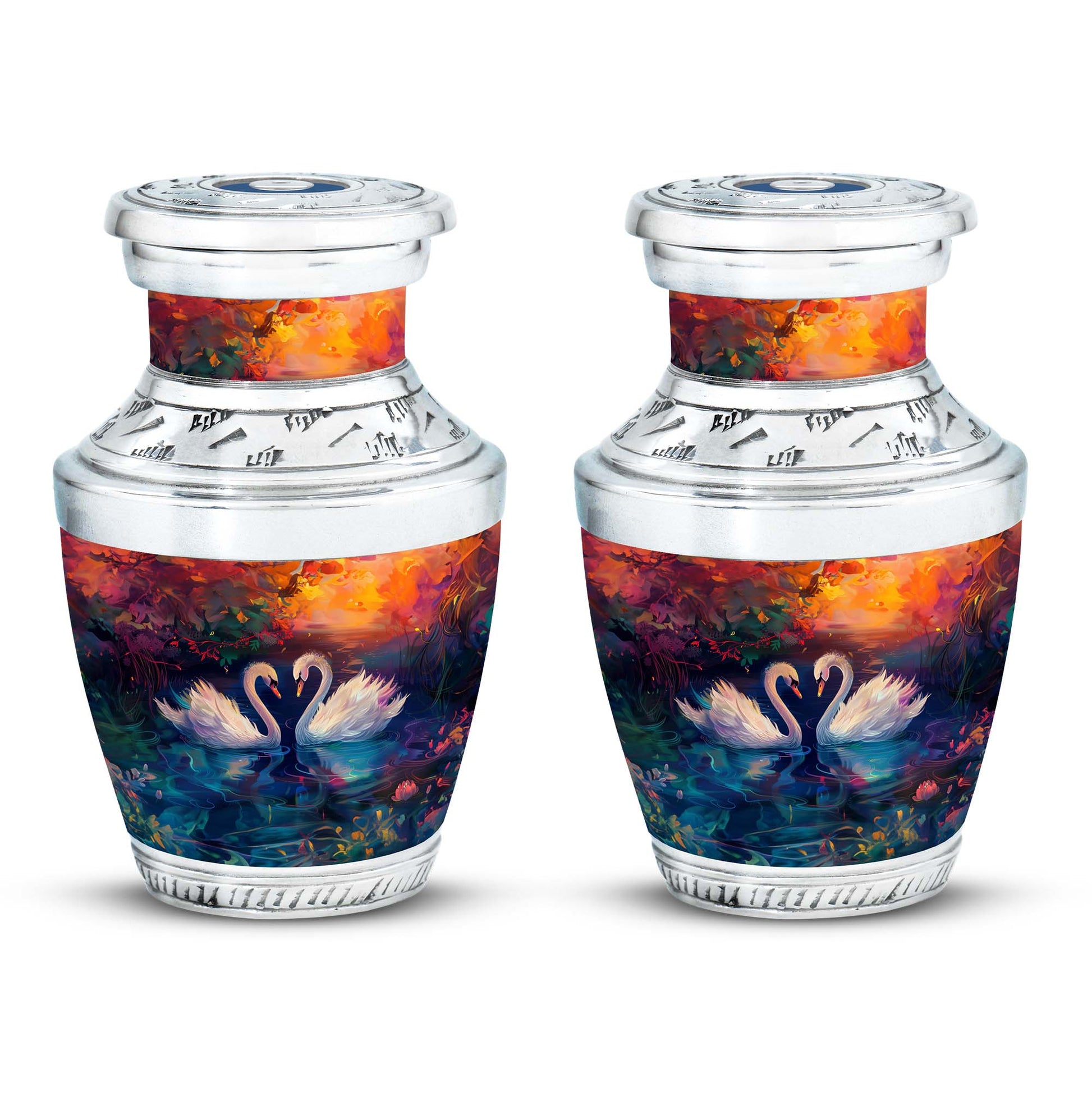 Sunset Swan Cremation Urn for Human Ashes - Urn For Men & Women