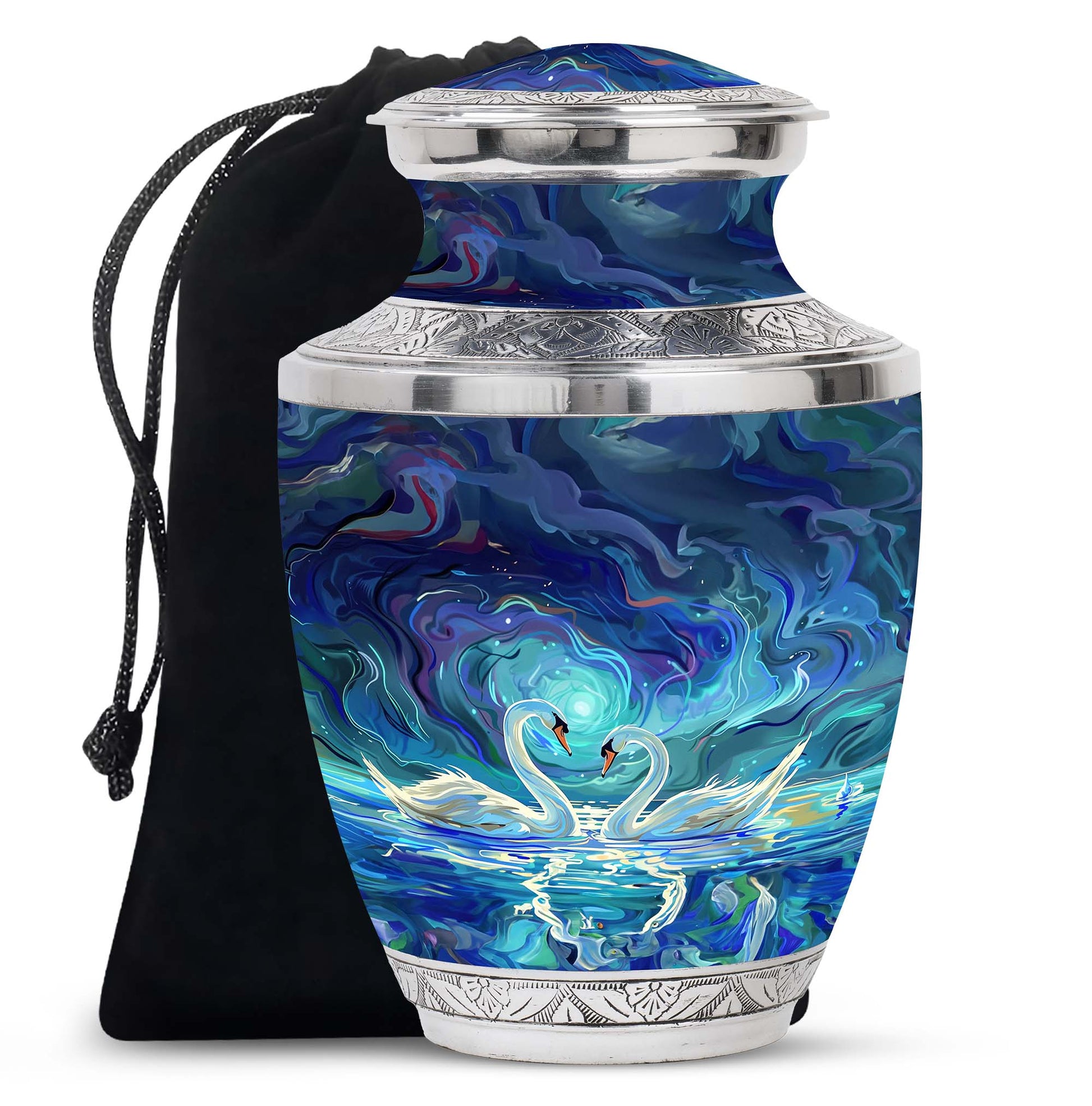 Swans Moonlight Cremation Urn for Human Ashes - Large Urn For Ashes