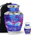Dual Swan Cremation Urns For Human Ashes - Mini Urn Set For Ashes