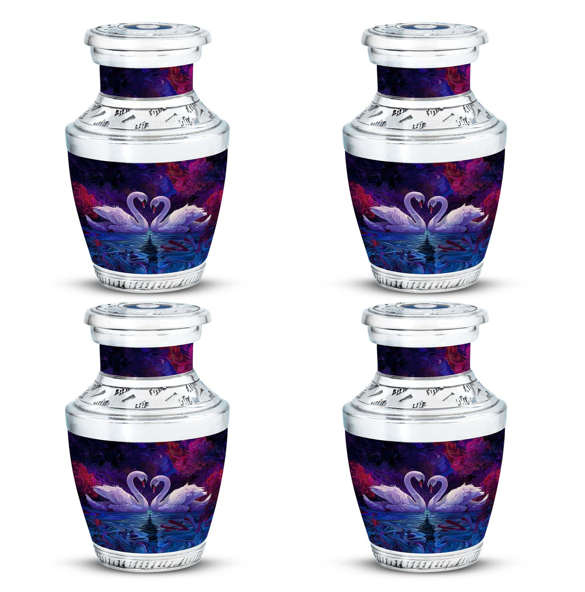 Dual Swan Cremation Urns For Human Ashes - Burial Urns For Adult