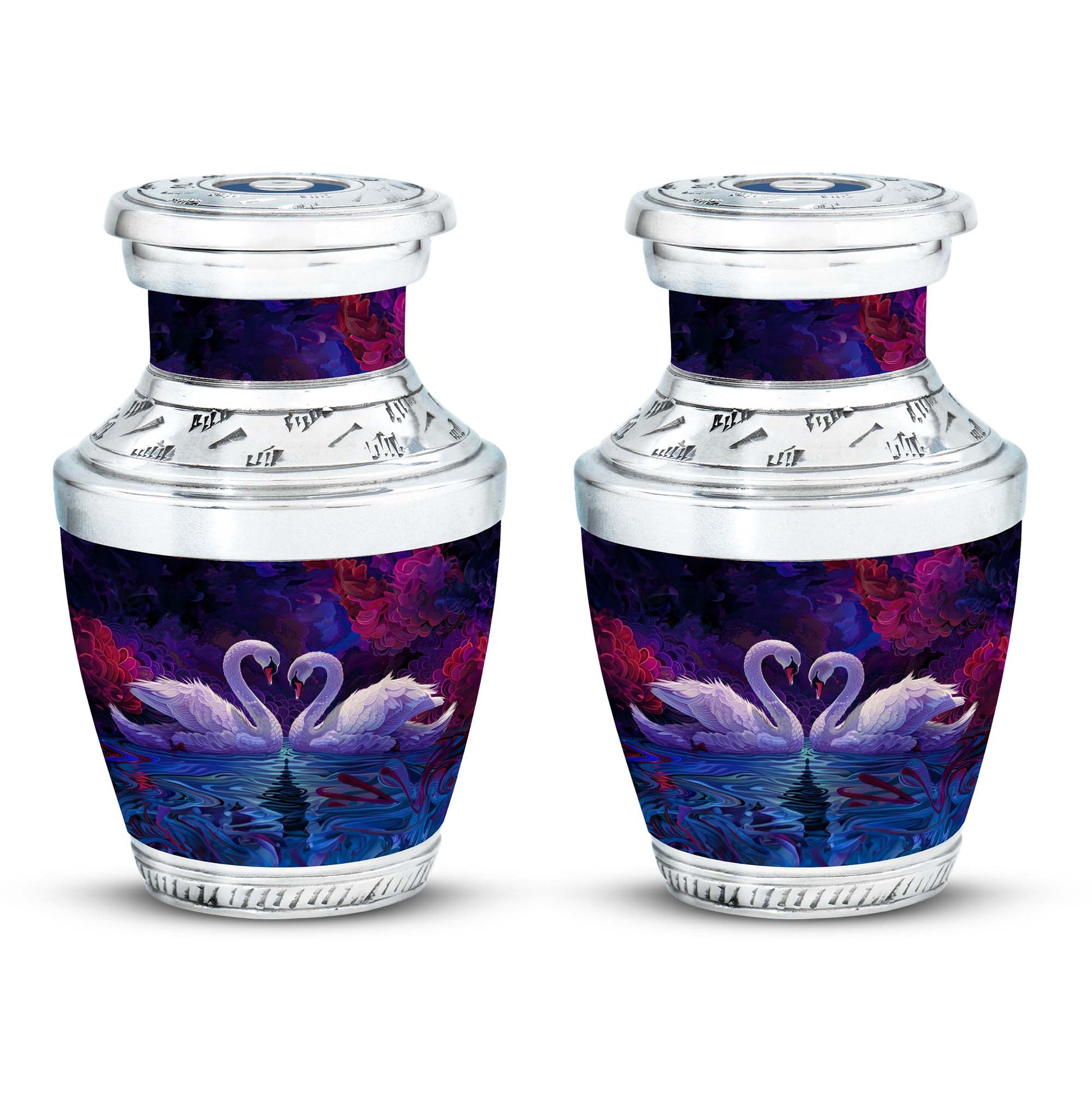 Dual Swan Cremation Urns For Human Ashes - Burial Urns For Adult