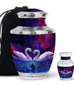 Dual Swan Cremation Urns For Human Ashes - Burial Urns For Adult