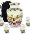 Teal Bicycle Cremation Urns For Human Ashes - Funeral Urns For Adult
