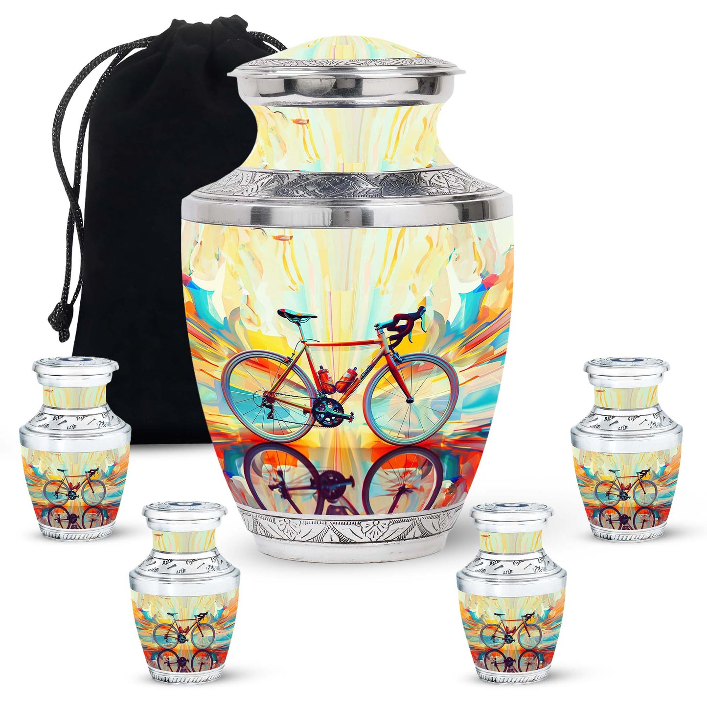 Heartfelt Bicycle Memorial Urn for Cyclists Keepsake Human Ashes Urn