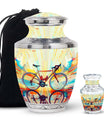 Teal Bicycle Cremation Urns For Human Ashes - Funeral Urns For Adult