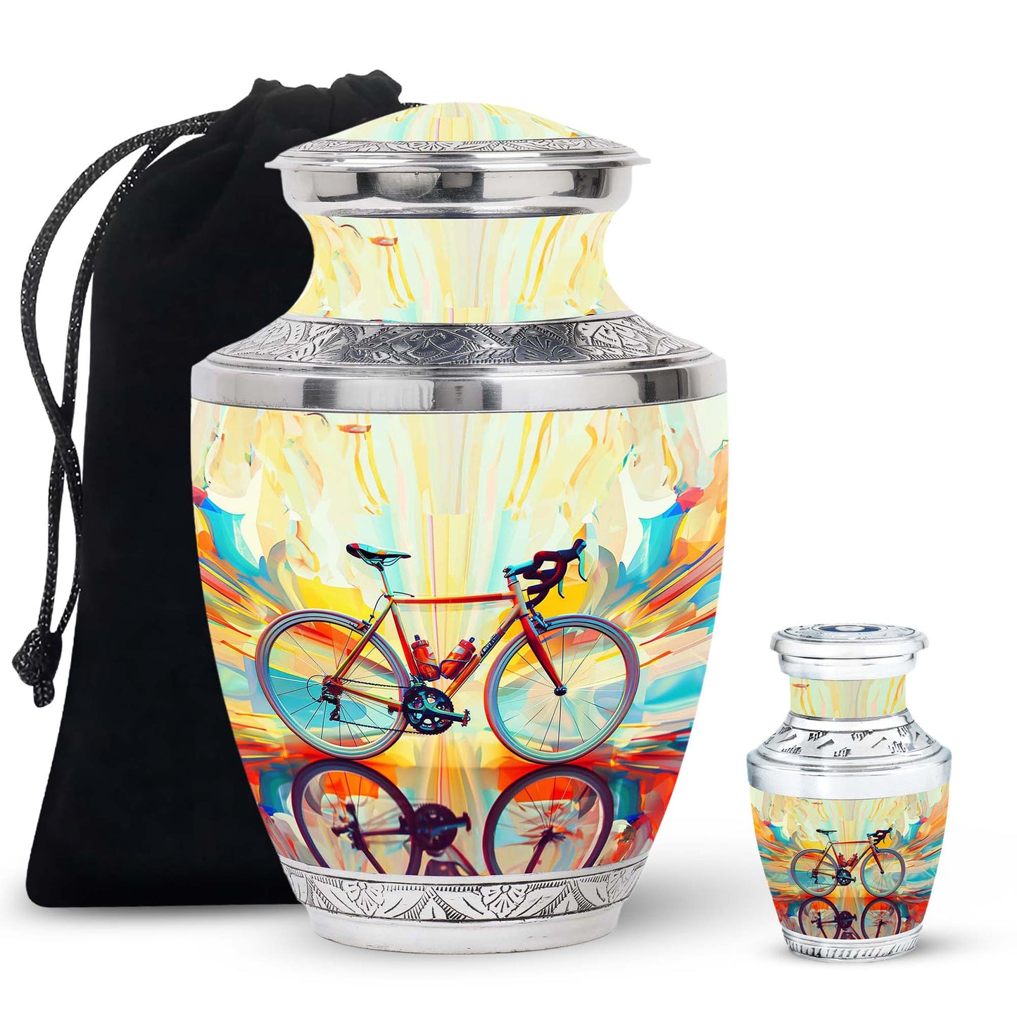 Heartfelt Bicycle Memorial Urn for Cyclists Keepsake Human Ashes Urn
