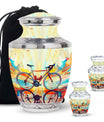 Teal Bicycle Cremation Urns For Human Ashes - Funeral Urns For Adult