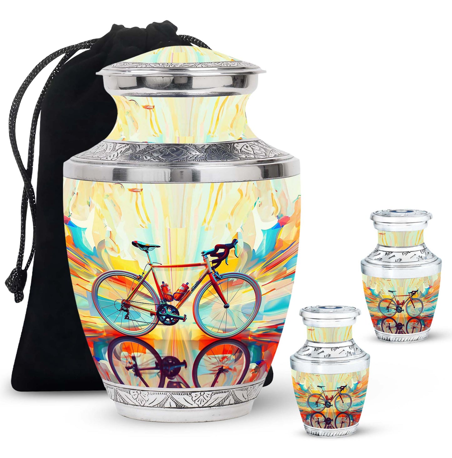 Heartfelt Bicycle Memorial Urn for Cyclists Keepsake Human Ashes Urn