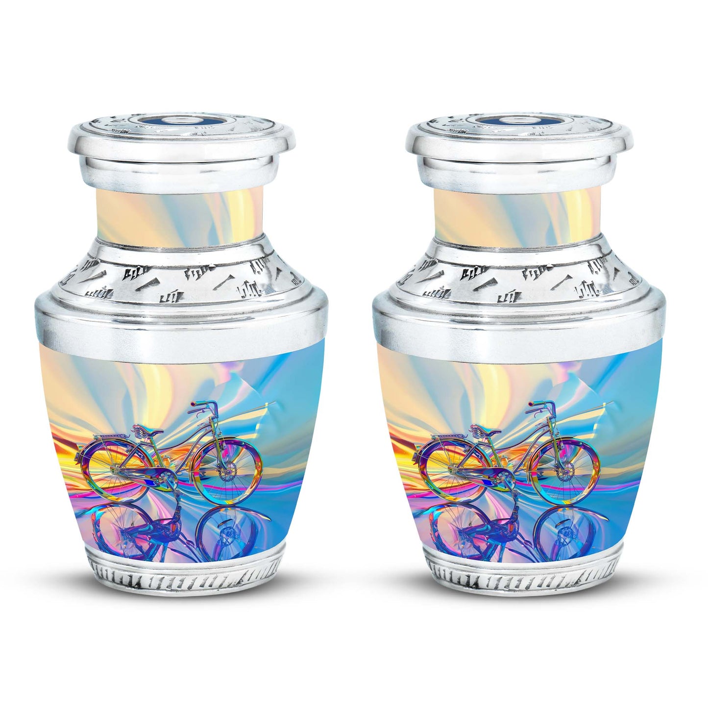 Personalized Bicycle Keepsake Urn for Human Ashes - 10-inch, 200 cu in - Yatskia