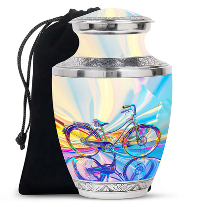 Personalized Bicycle Keepsake Urn for Human Ashes - 10-inch, 200 cu in - Yatskia