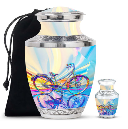 Personalized Bicycle Keepsake Urn for Human Ashes - 10-inch, 200 cu in - Yatskia