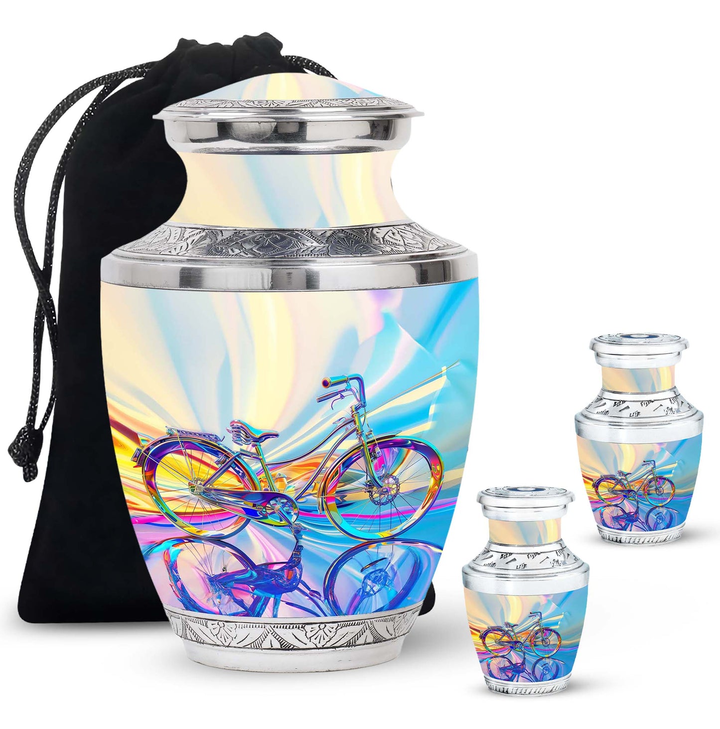 Personalized Bicycle Keepsake Urn for Human Ashes - 10-inch, 200 cu in - Yatskia