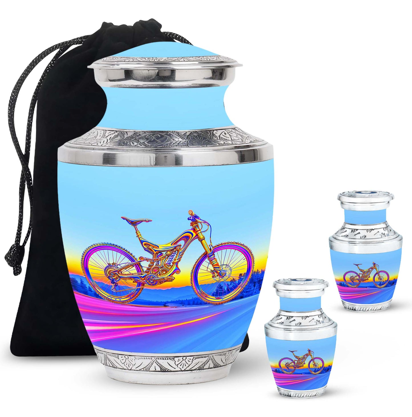 Personalized Bicycle Cremation Urn for Adult - 10-inch, 200 cu in - Yatskia