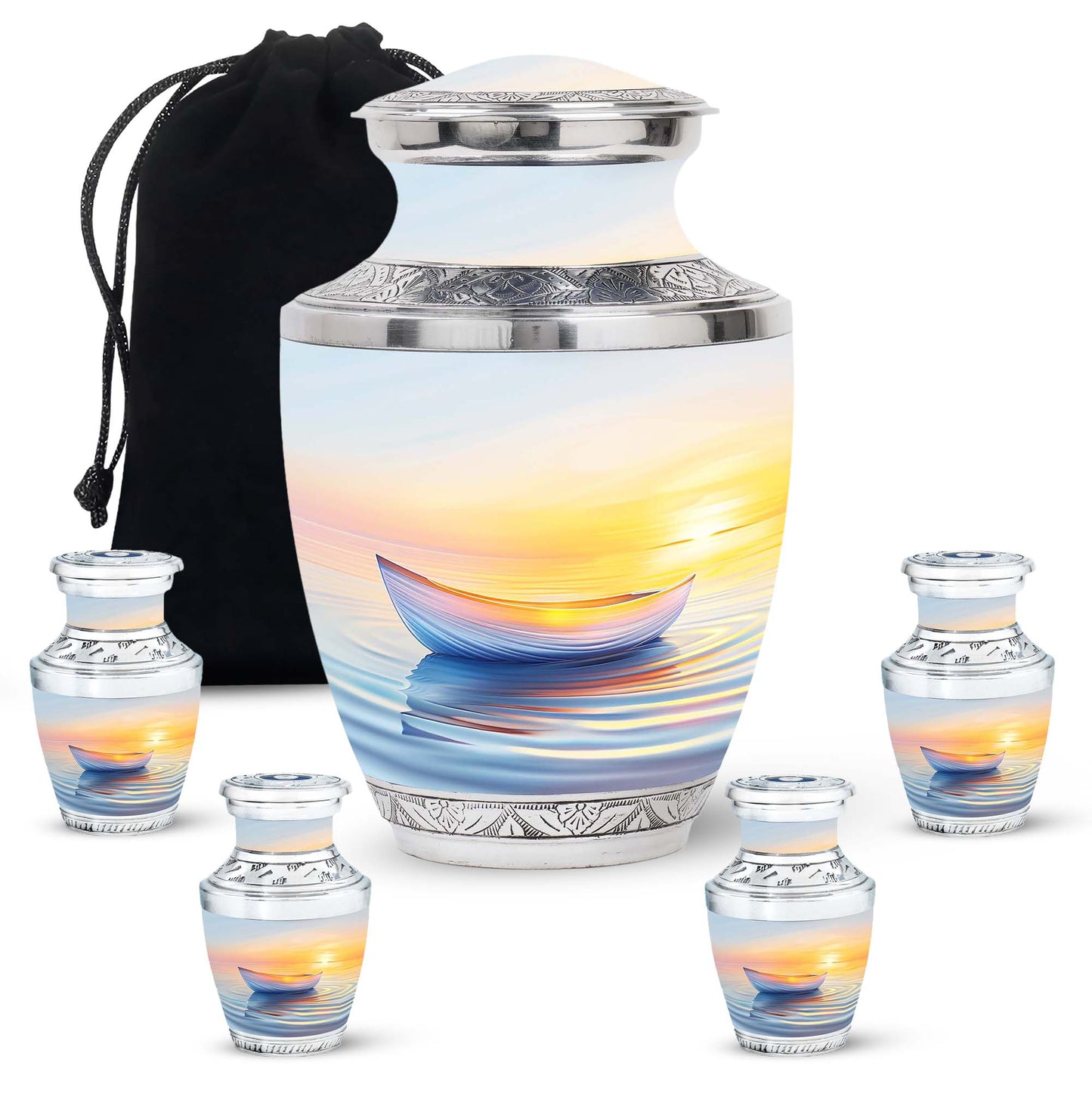Personalized Sunset Cremation Urn for Adults - 10-inch, 200 cu in - Yatskia