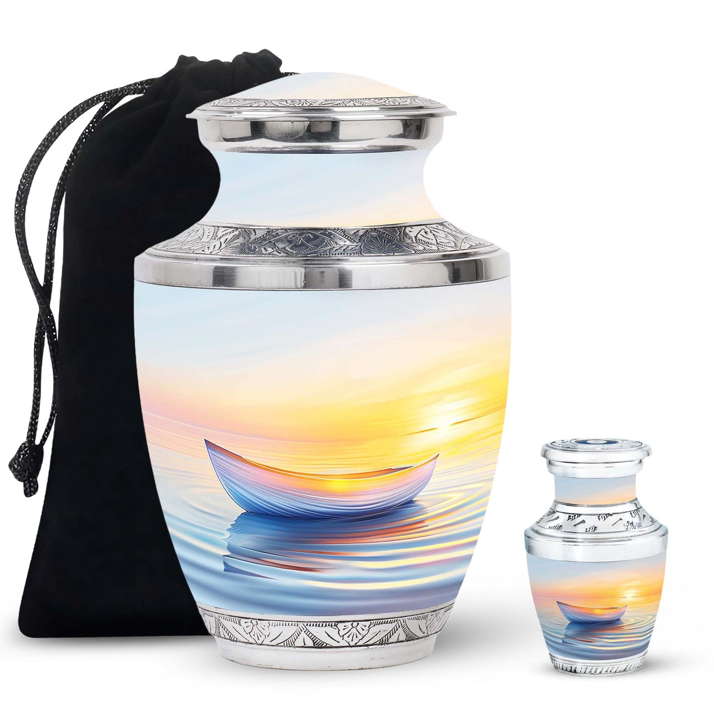 Personalized Sunset Cremation Urn for Adults - 10-inch, 200 cu in - Yatskia