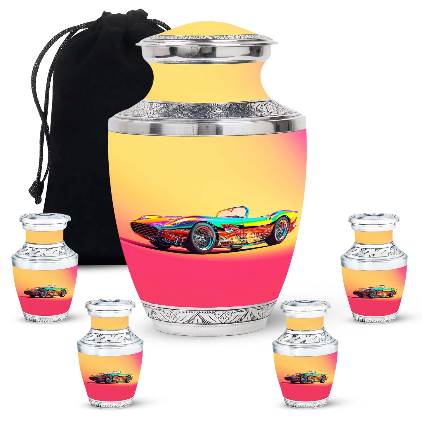 Colorful Personalized Car Cremation Urn for Dad - 10-inch, 200 cu in - Yatskia