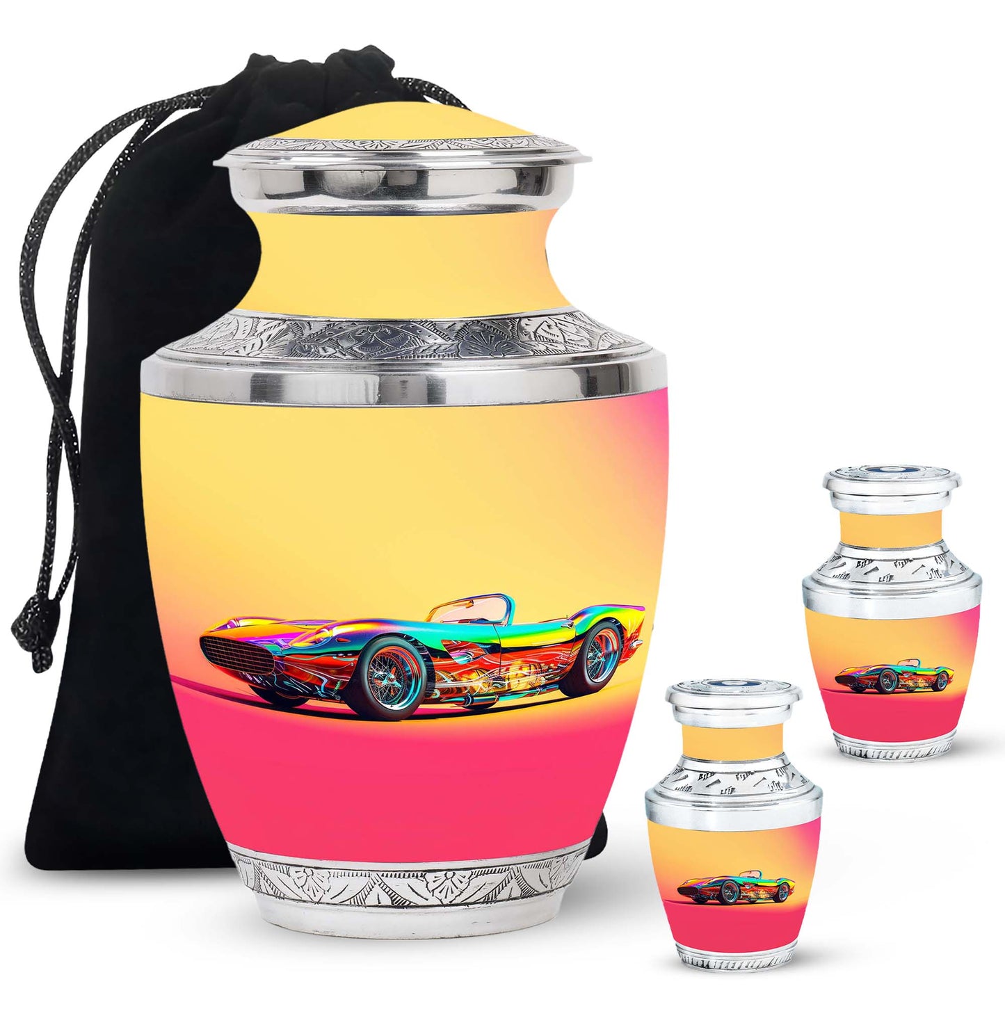 Colorful Personalized Car Cremation Urn for Dad - 10-inch, 200 cu in - Yatskia